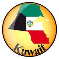 orange button with the image maps of Kuwait