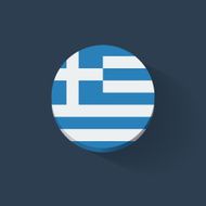 Round icon with flag of Greece N3