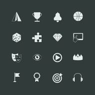 vector set of entertainment and leisure activity icons