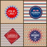 Set of greeting cards for American Independence Day