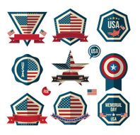 Badges usa vector set