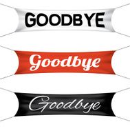 Goodbye banner flag vector set