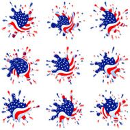 Flag US Blots Splashes Set