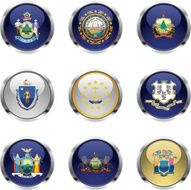 U S States Flag Icons - Northeast