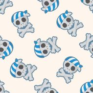 pirate skull seamless pattern
