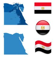 Egypt Map and Flag Collection