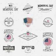 Memorial day badges logos and labels for any use N5