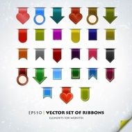Collection of various ribbons