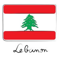 Lebanon flag doodle N2