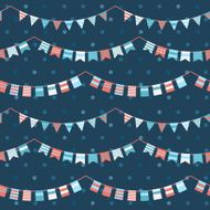 Colorful pattern with bunting and garland N5