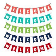 Word of welcome to the party flags