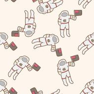 Space Astronaut 10 cartoon seamless pattern background N6