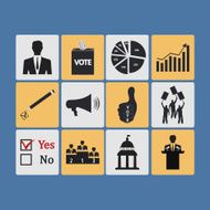 Politics Voting and elections icons - vector icon set