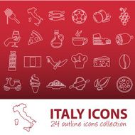 outline italy icons