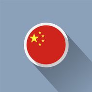 China Flag Button Icon