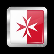 Flag of Malta Metal Icons N3