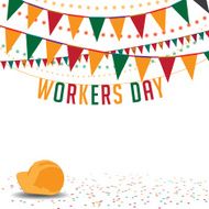 International workers day bunting background EPS 10 vector