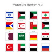Western and Northern Asia Postage Stamp Flags Collection