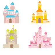 cartoon fairy tale castle icon N2