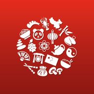 china icons in circle