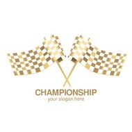 Golden checkered flag racing