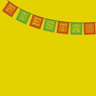 Mexican &#039;papel picado&#039; (Paper flag decoration) card in vector fo N16