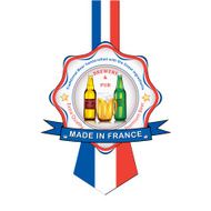 French Beer advertising sticker label for print