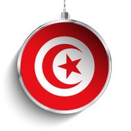 Merry Christmas Silver Ball with Flag Tunisia N3