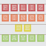 Mexican &#039;papel picado&#039; (Paper flag decoration) card in vector fo N17