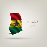 Flag of GHANA as a country with shadow