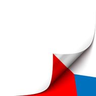 Curled up Paper Corner on Czech Flag Background Vector Illustration