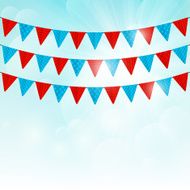 Color party flags on sunny background N3