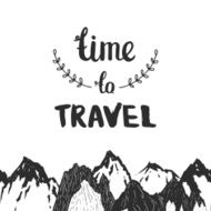Mountains background hand drawn mountain seamless pattern