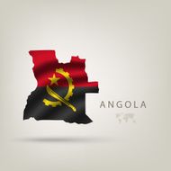 Flag of ANGOLA as a country with shadow