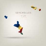 Flag of SEYCHELLES as a country with shadow