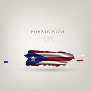 Flag of PUERTO RICO as a country with shadow