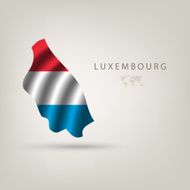 Flag of LUXEMBOURG as a country with shadow