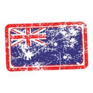 australia flag red grunge rubber stamp
