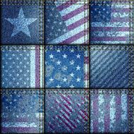 Grunge patchwork with USA flags