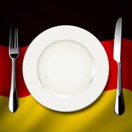 Vector table setting on Germany flag background