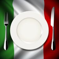 Vector table setting on Italy flag background