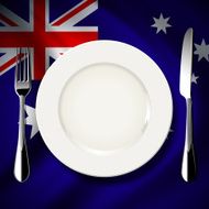 Vector table setting on Australia flag background
