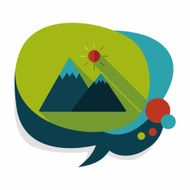 Mountain tourist flat icon with long shadow N21