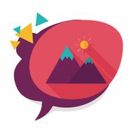 Mountain tourist flat icon with long shadow N22