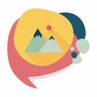 Mountain tourist flat icon with long shadow N23