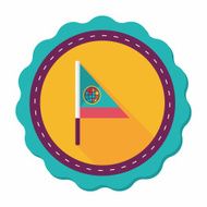 Flag flat icon with long shadow N27