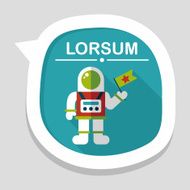 Space Astronaut flat icon with long shadow eps10 N68