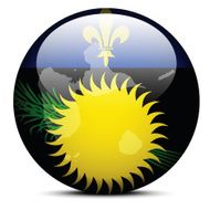 Map on flag button of Guadeloupe