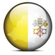 Map on flag button of Vatican City State (Holy See )