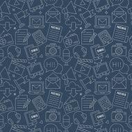 Media electronic line icon pattern set N2
